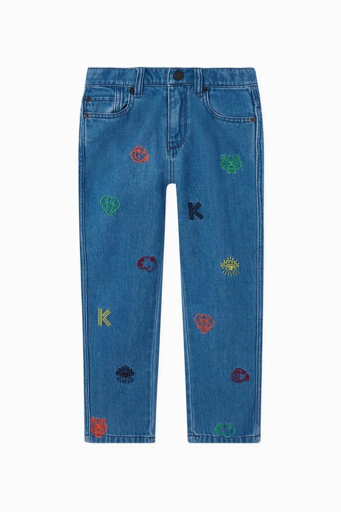 Tiger Friends Cotton Denim Jeans, Blue