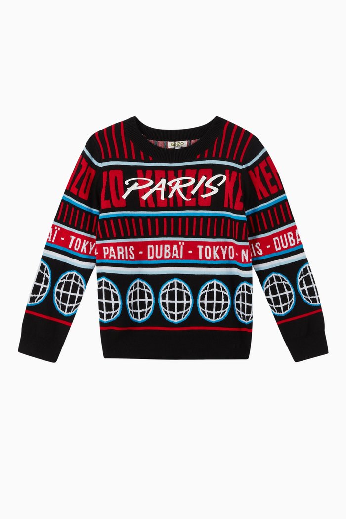 

City Names Knit Sweater, Black