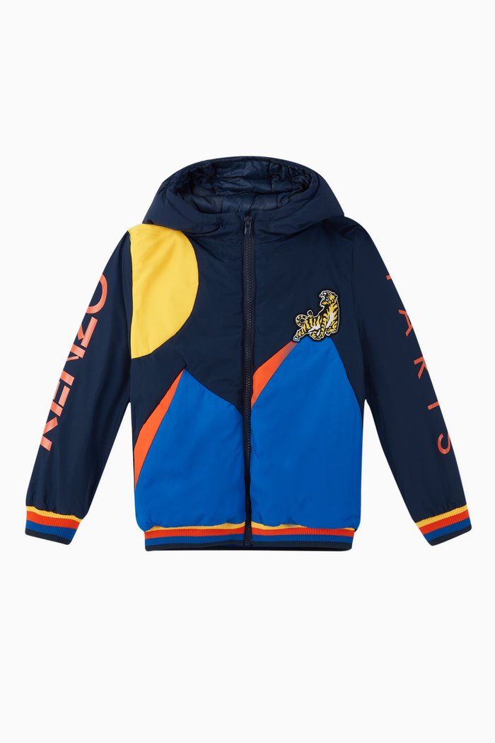 

'Ventura' Tiger Nylon Jacket, Black
