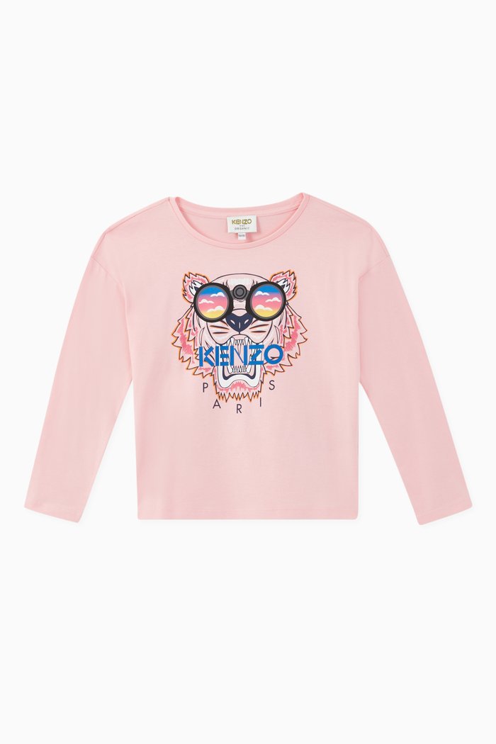 

Tiger with Sunglasses Organic Cotton T-Shirt, Pink