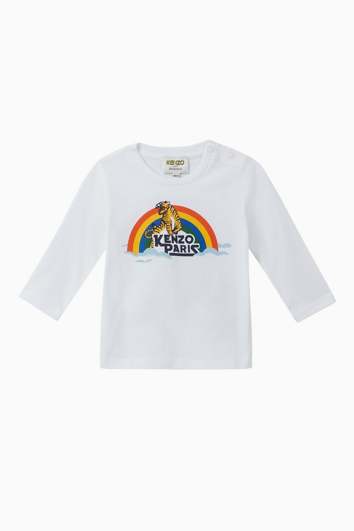 

Tiger Rainbow Cotton T-Shirt, White
