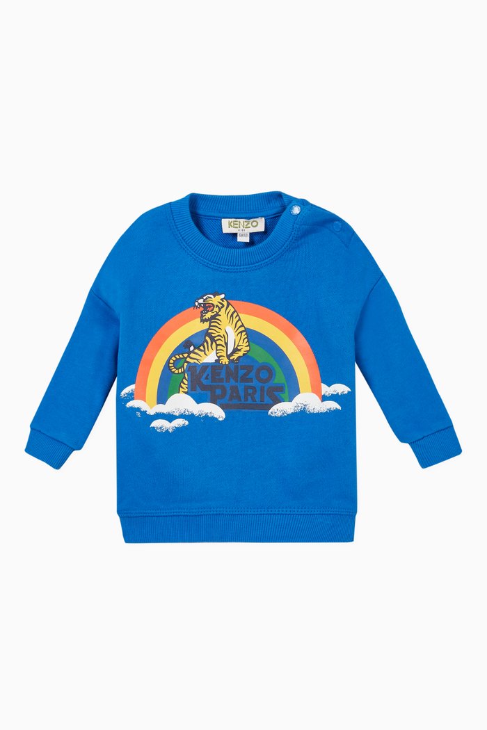 

Tiger Rainbow Cotton Sweatshirt, Blue