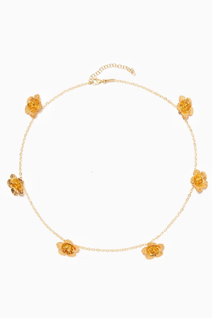 

Rose Choker in 24k Gold-Plated Bronze