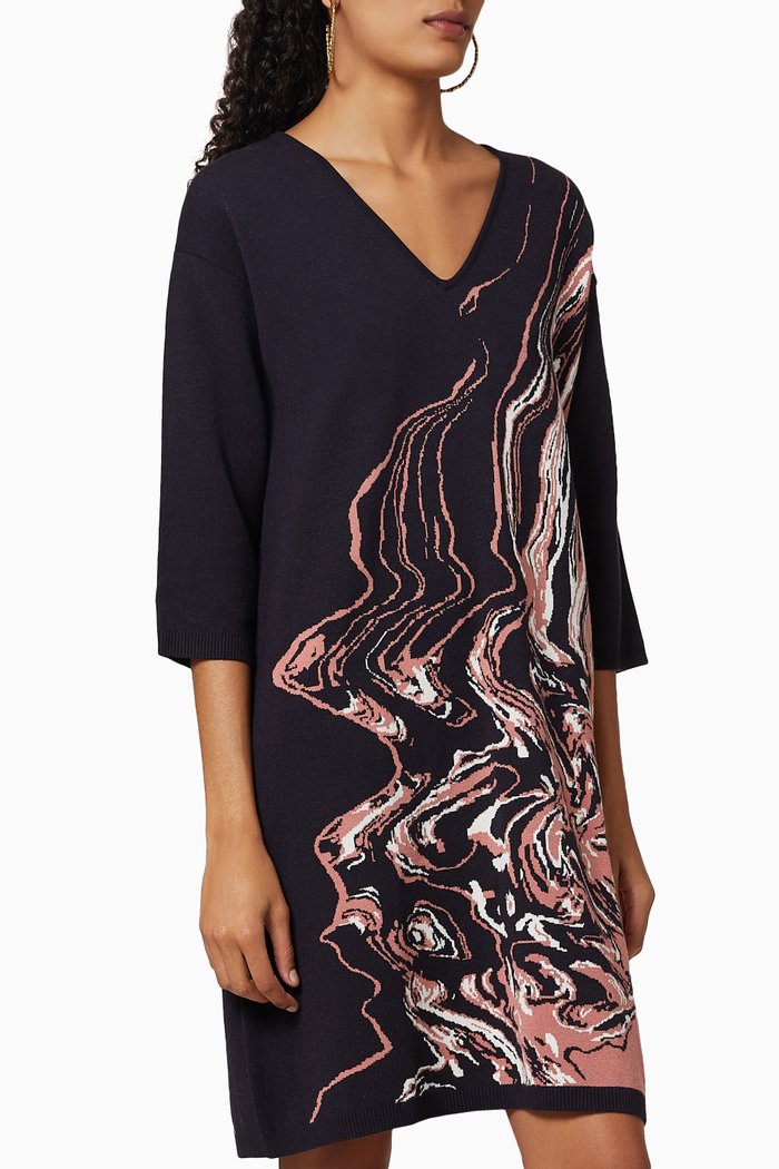 Diesis Knitted Jacquard Dress, Blue