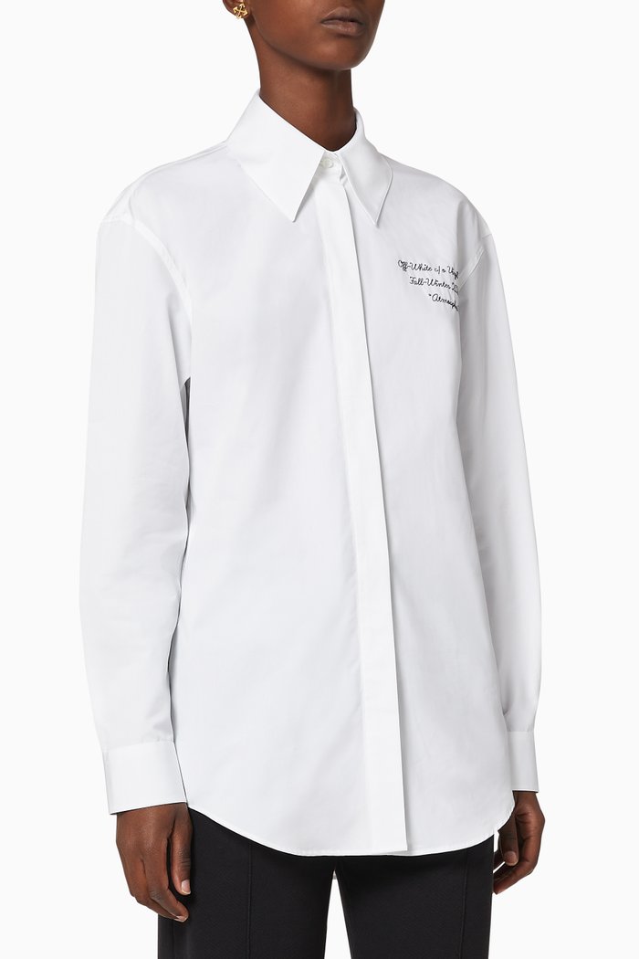

Script Logo Poplin Shirt, White