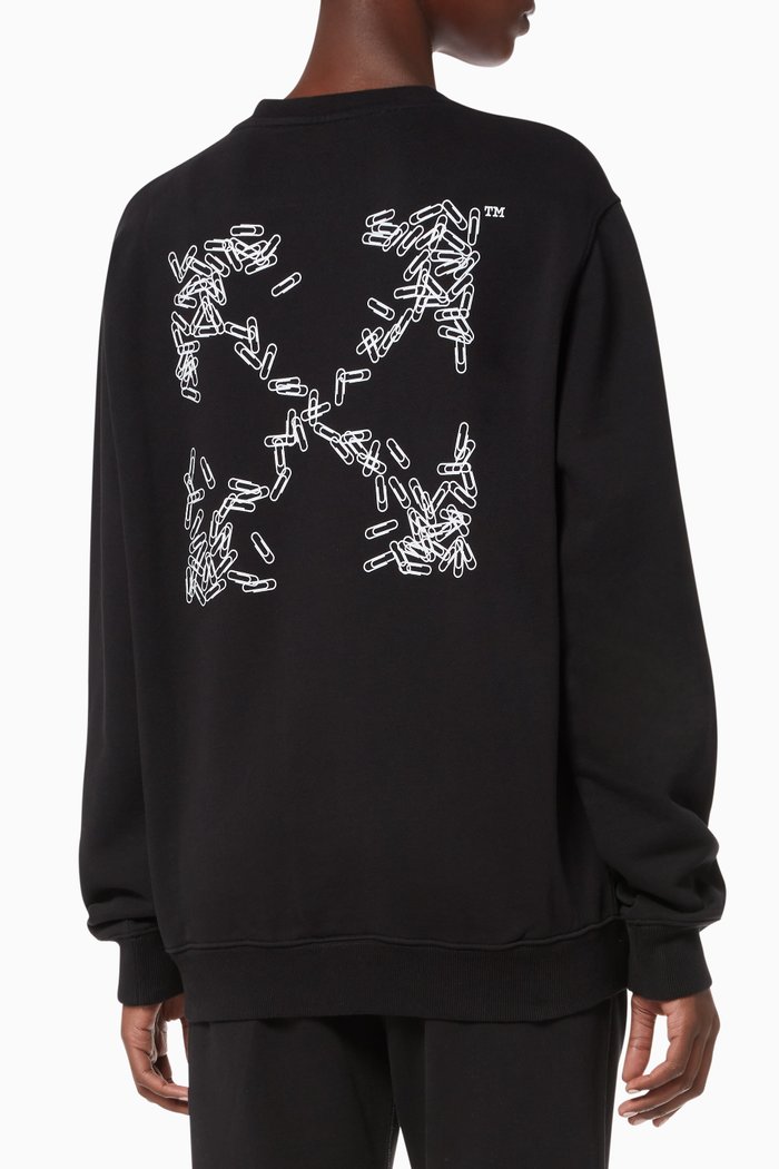 

Paper Clip Arrows Cotton Sweatshirt, Black