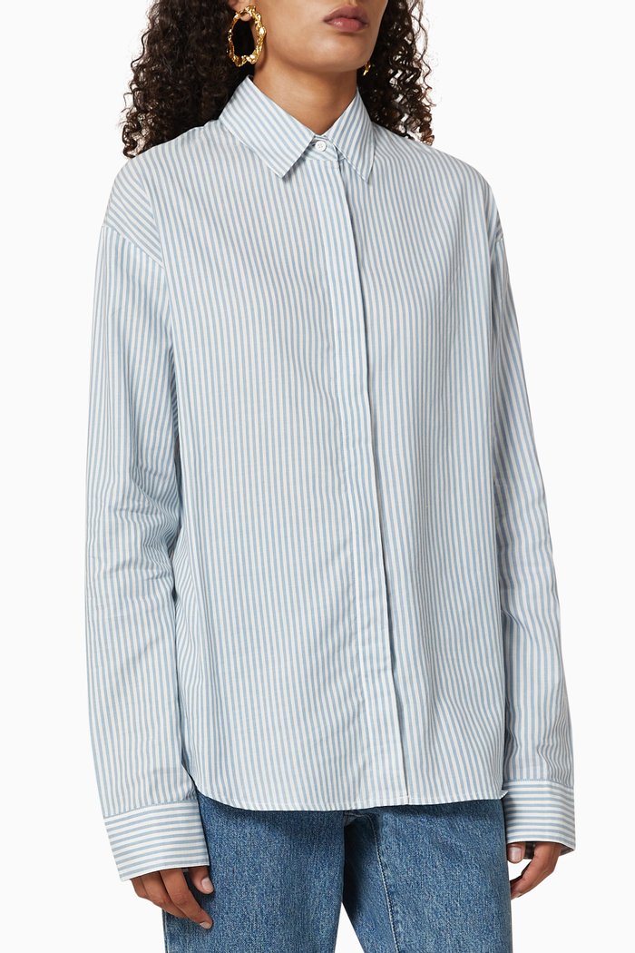 

Brady Cotton Oversized Shirt, Blue