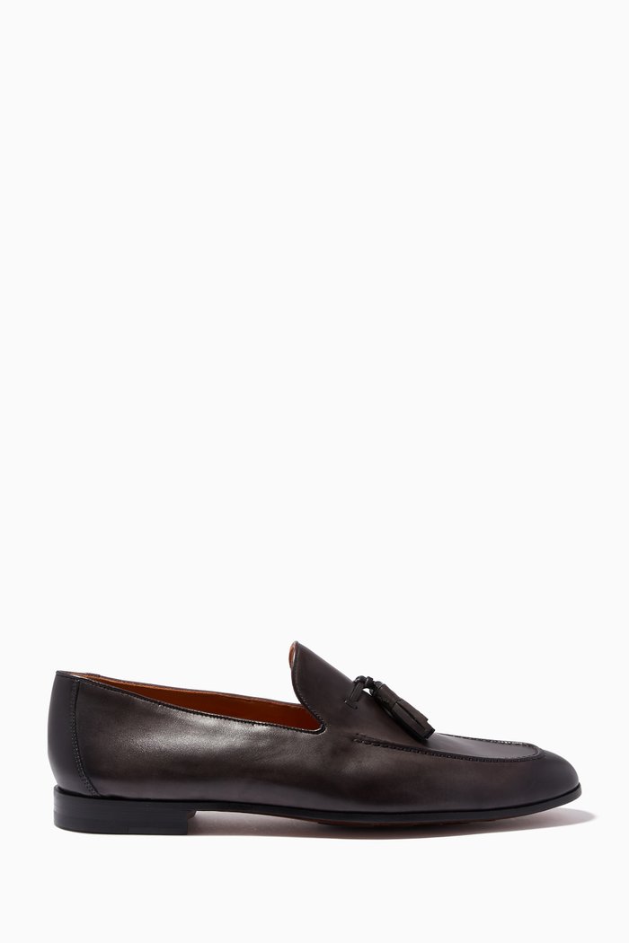 

Tassel Loafers in Leather, Grey