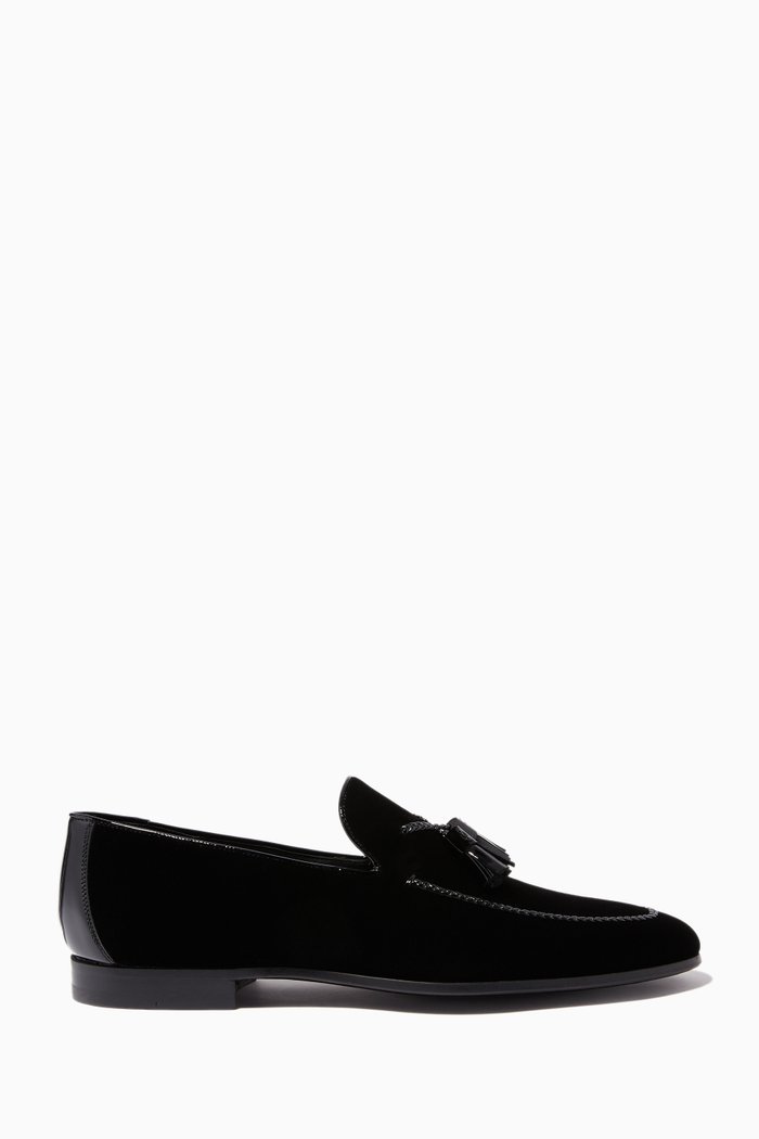 

Evening Tassel Loafers in Suede, Black