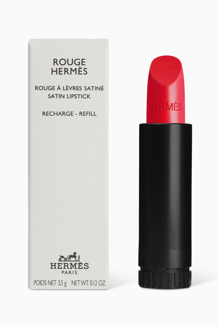 66 Rouge Piment Rouge Hermès Satin Lipstick Refill, 3.5g, Multicolour