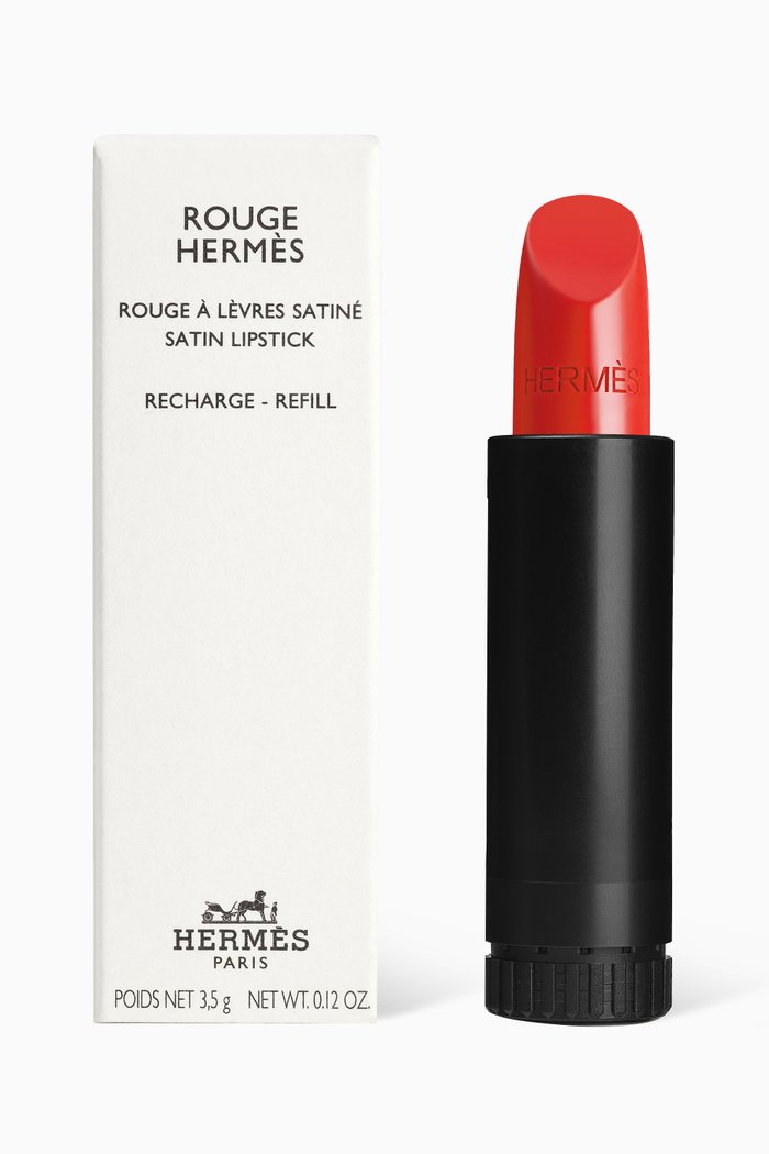 75 Rouge Amazone Rouge Hermès Satin Lipstick Refill, 3.5g, Multicolour