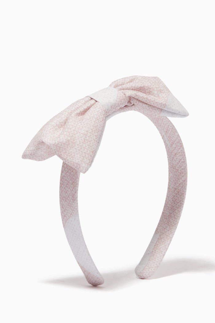 

Knit Print Bow Headband, Pink
