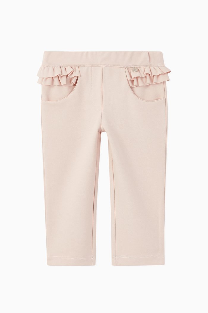 

Ruffle Cotton Pants, Pink