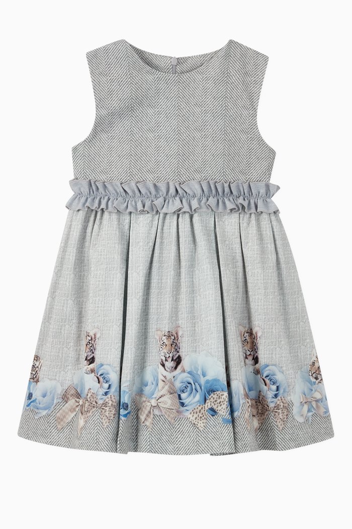 

Bow Tiger Floral Dress, Grey