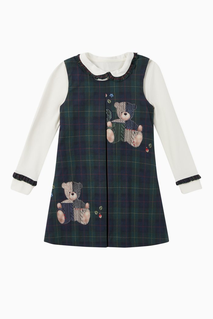 

Bear & Tartan 2-in-1 Twill Dress, Multicolour