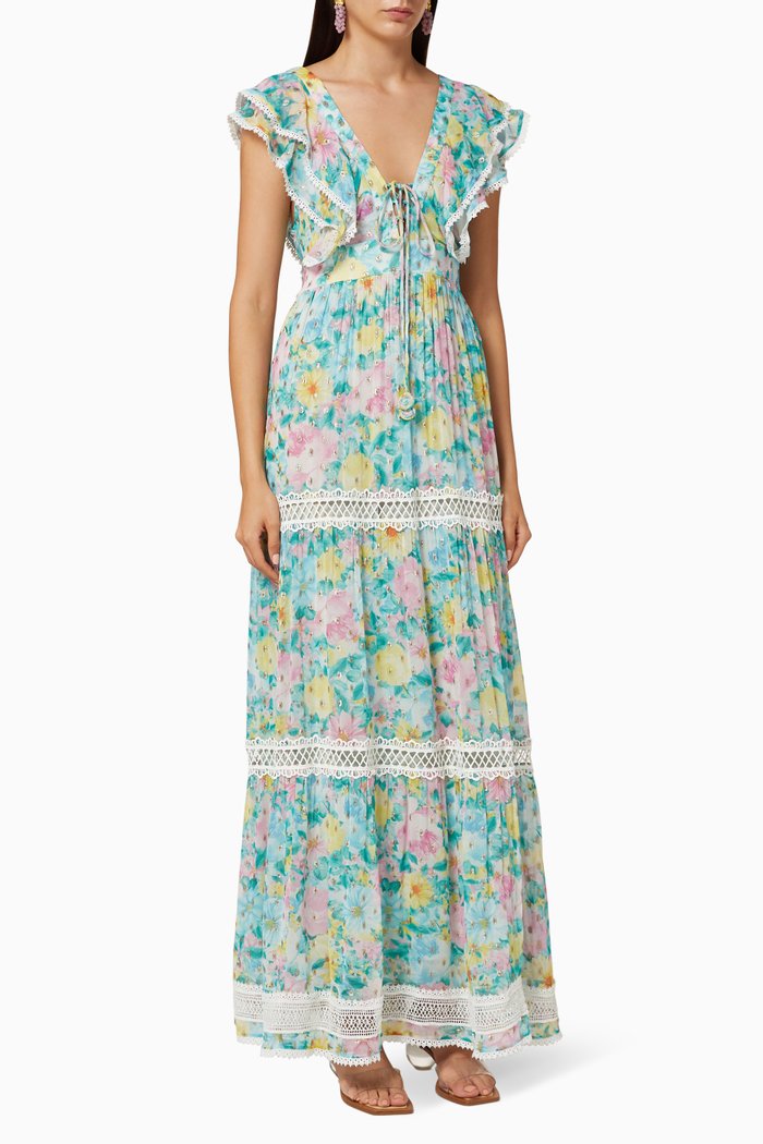 

Azalea Printed Tiered Dress, Green