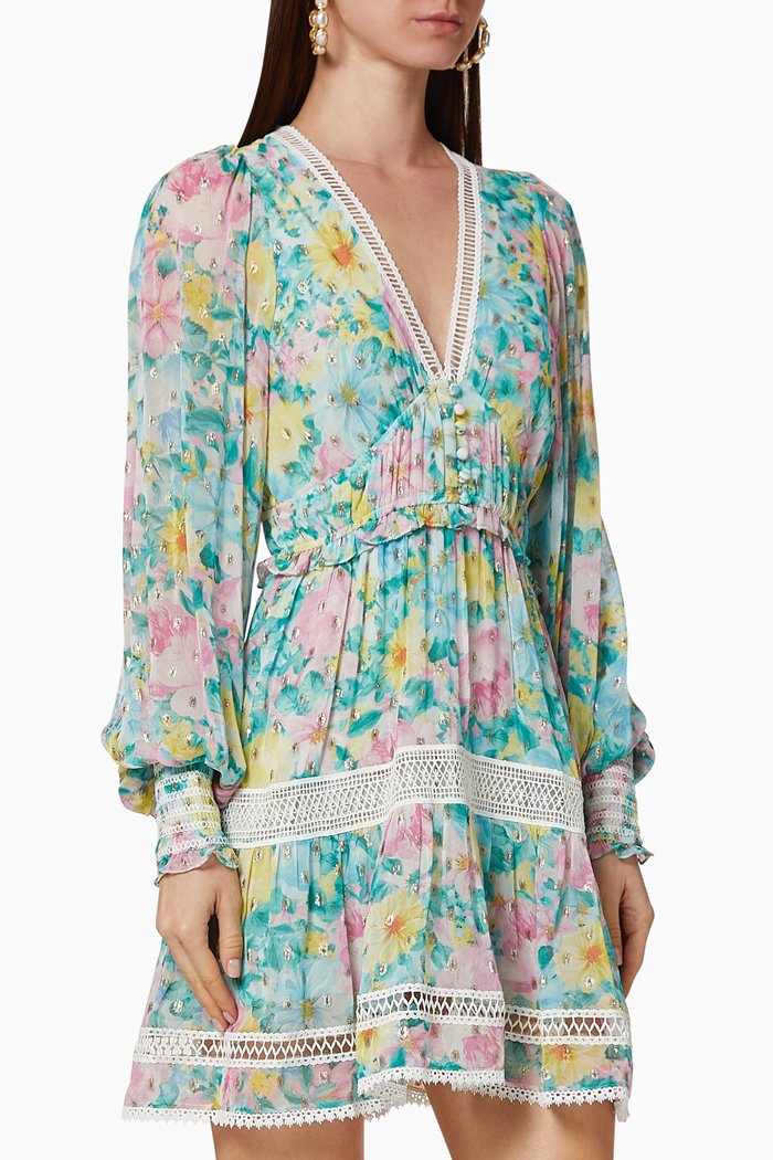 

Azalaea Plunged Short Dress, Green