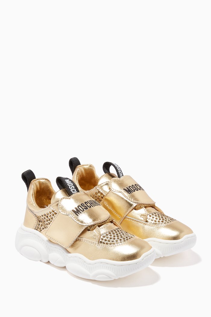 

Perforated Velcro Sneakers, Gold