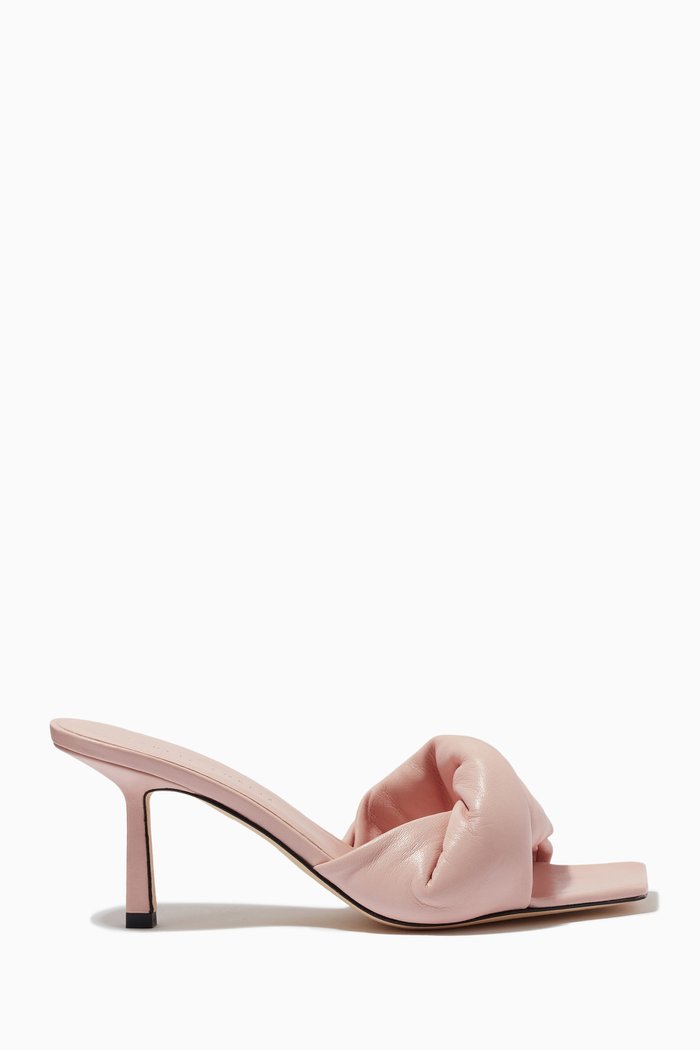 

Twist Front 75 Mules in Nappa, Pink