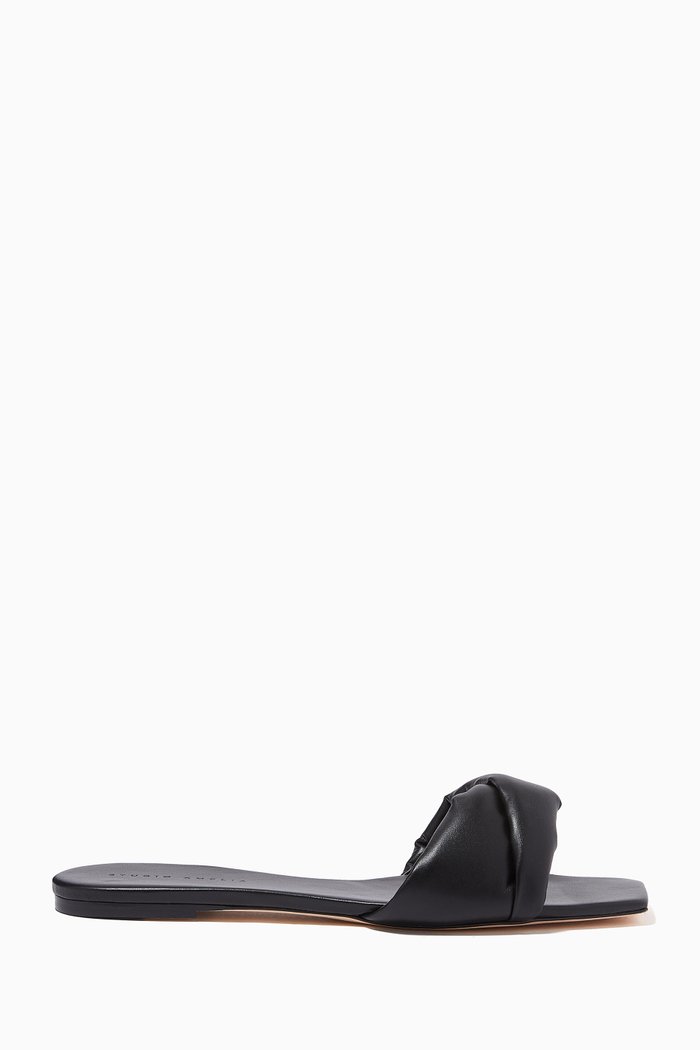 

3.31 Flat Mule Sandals in Nappa Leather, Black