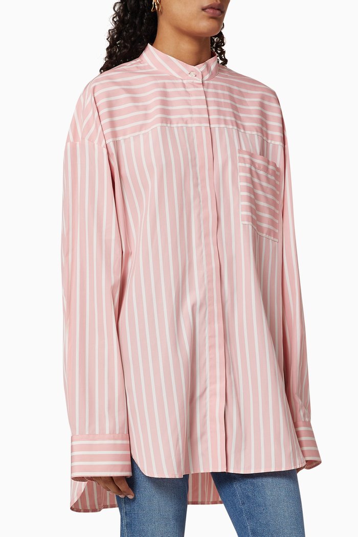 

Striped Cotton Shirt, Pink