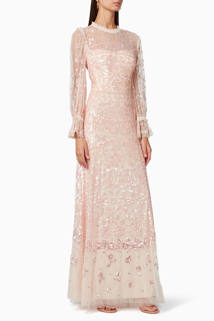 

Patchwork Sequin Gown, Pink