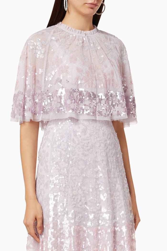 Patchwork Sequin Cape, Purple