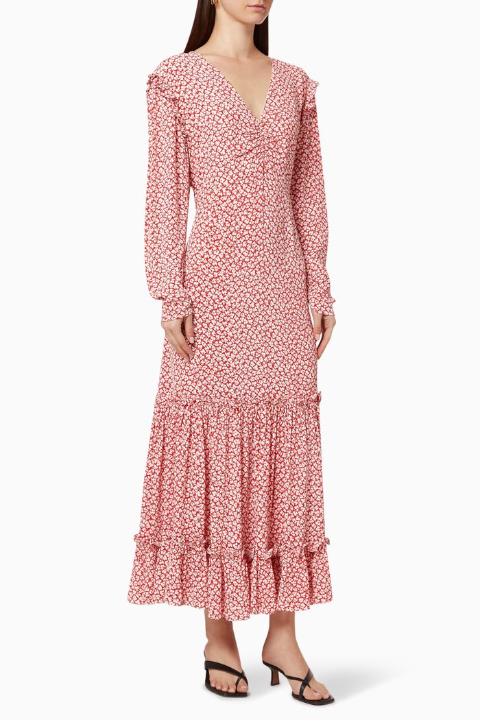 

Fiona Tiered Dress, Red