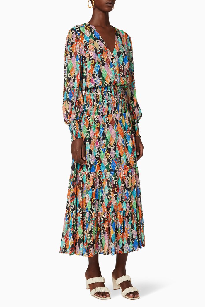 

Maya Patchwork Printed Dress, Multicolour