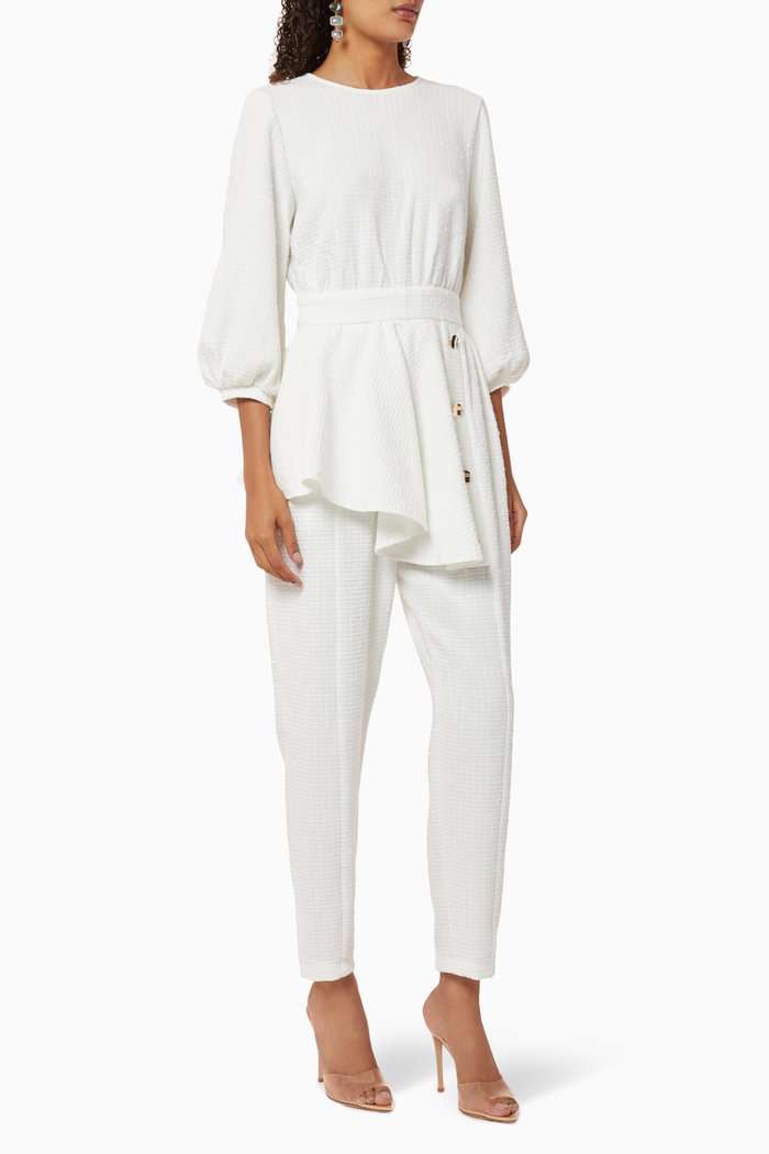 

Peplum Jumpsuit, White