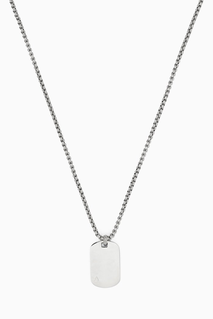 

ID Tag Necklace in Silver-Plated Steel