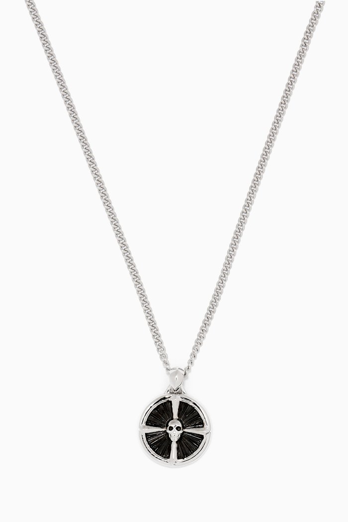 

Atticus Skull Compass Necklace in Sterling Silver