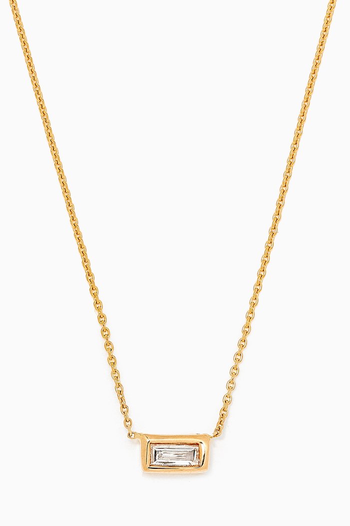 

Small Baguette Diamond Necklace in 10kt Yellow Gold