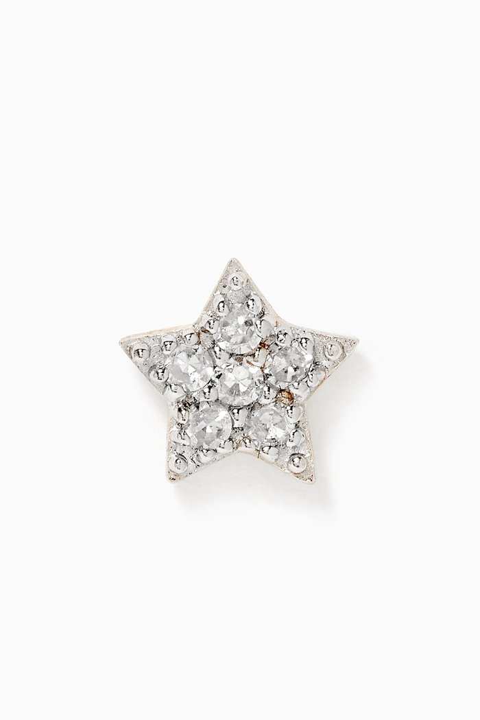 

Tiny Pavé Diamond Star Stud in 14kt Yellow Gold