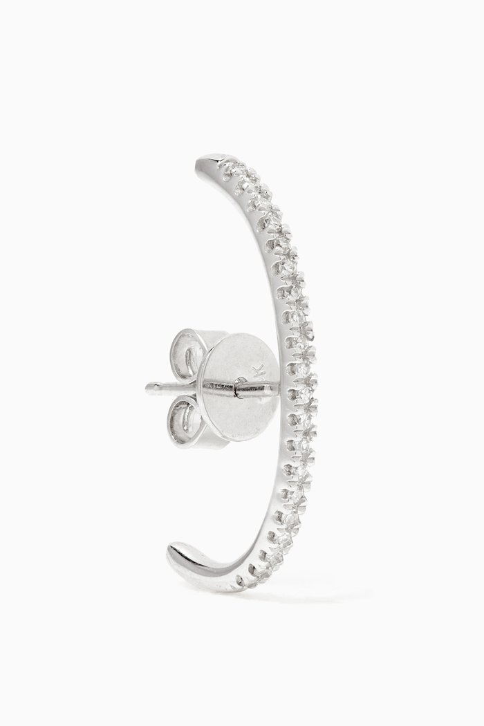 

Pavé Diamond Suspender Single Earring in 10kt White Gold, Silver
