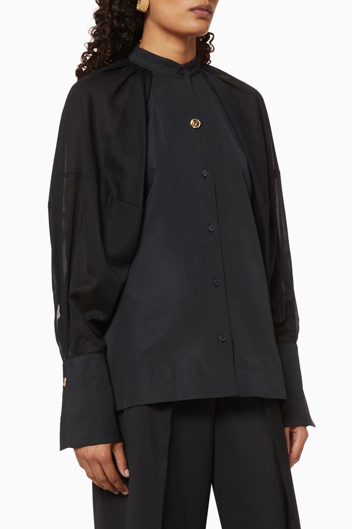 

Hilma Puff Sleeve Shirt, Black