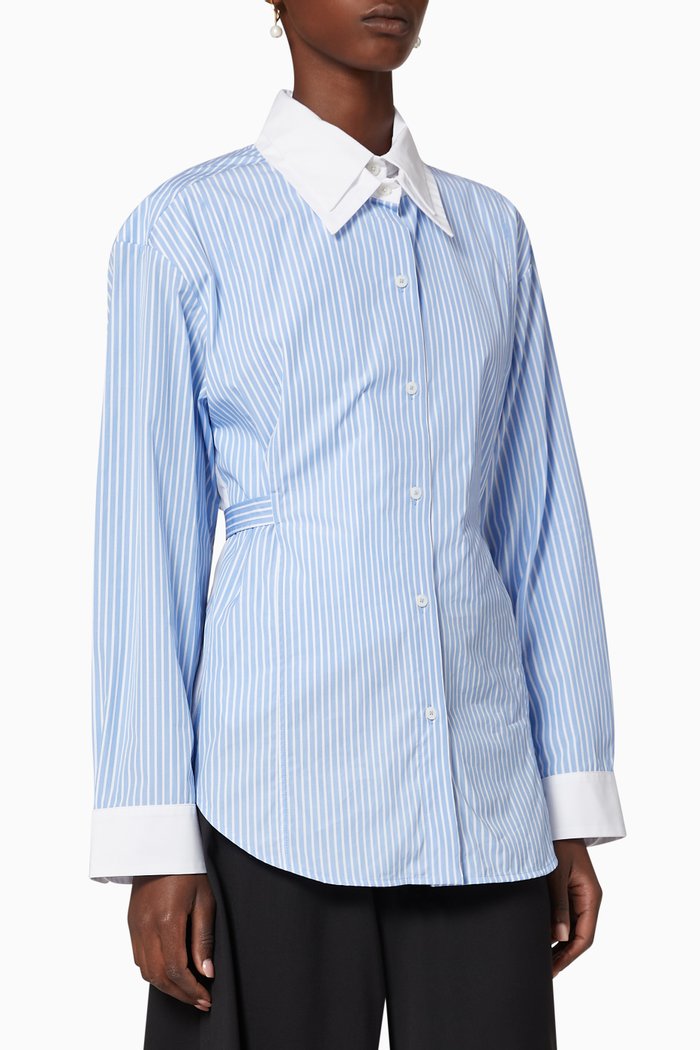 

Seli Double Collared Shirt, Blue
