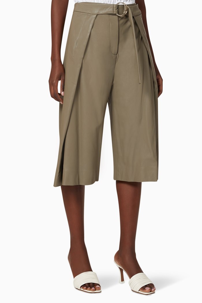 

Margit Vegan Leather Culottes, Grey