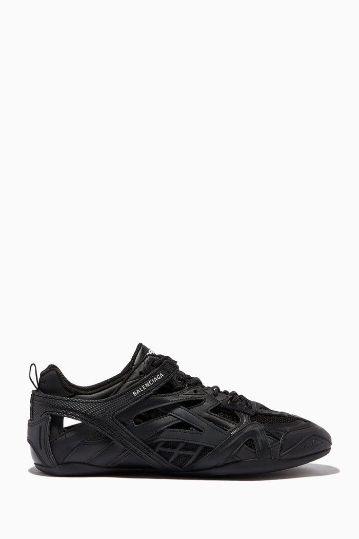 

Drive Sneakers in Leather & Mesh, Black