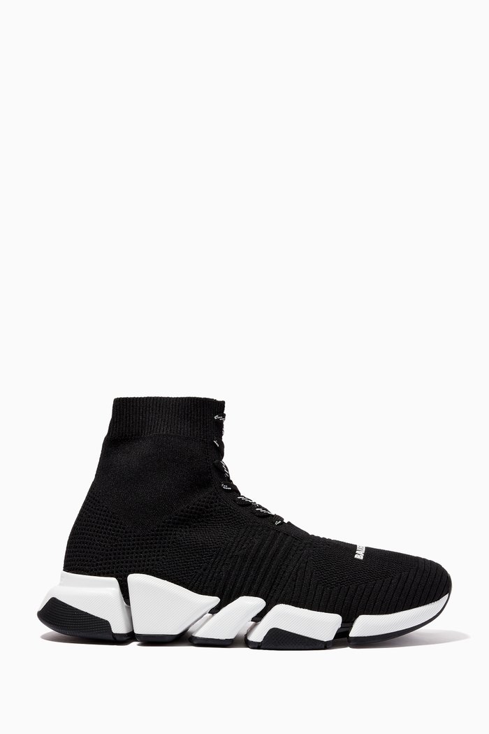 

Speed 2.0 Lace-Up Sneakers in Jacquard Knit, Black