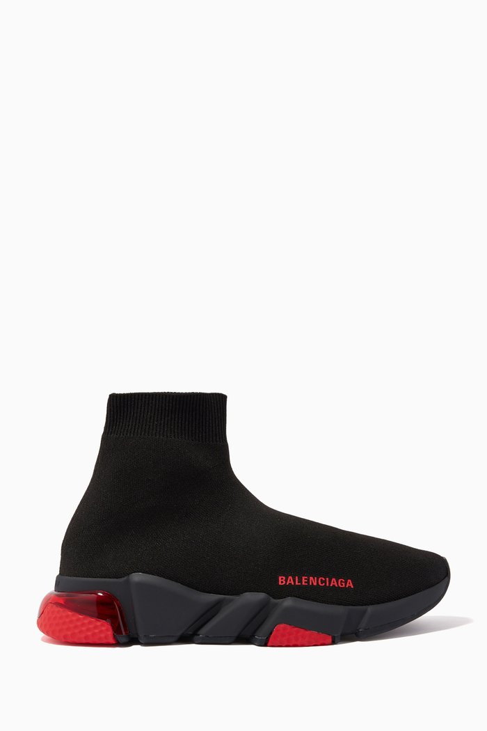 

Speed Clear Sole Sneakers in Technical Knit, Black
