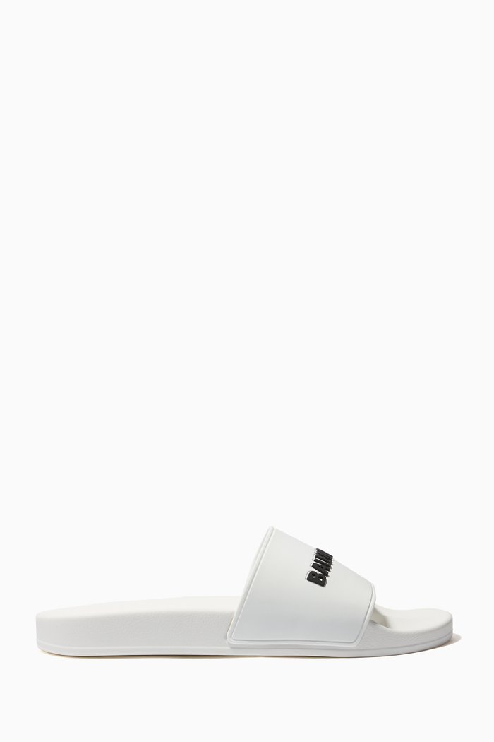 

Logo Pool Slides in Rubber, White