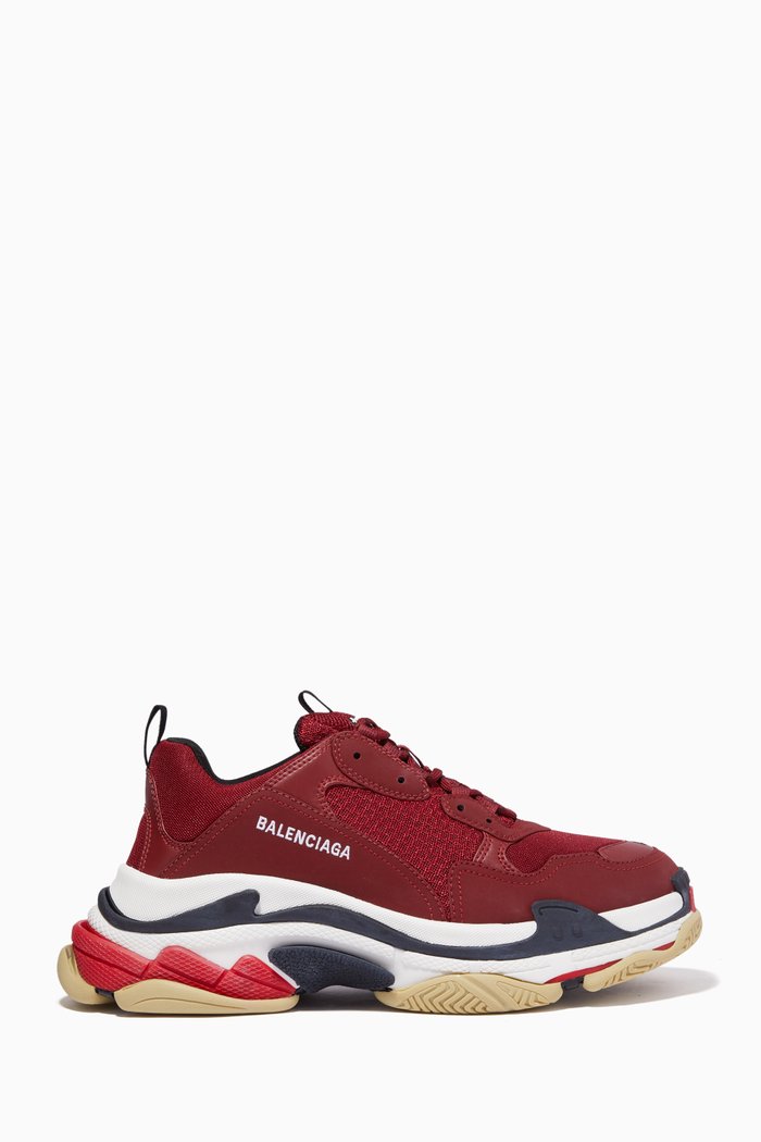 

Triple S Sneakers in Double Foam & Mesh, Red