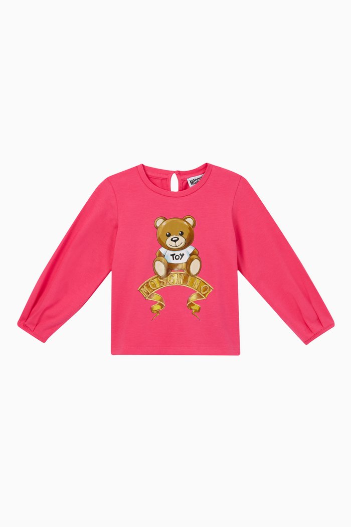 Bear Long-Sleeve T-Shirt, Pink