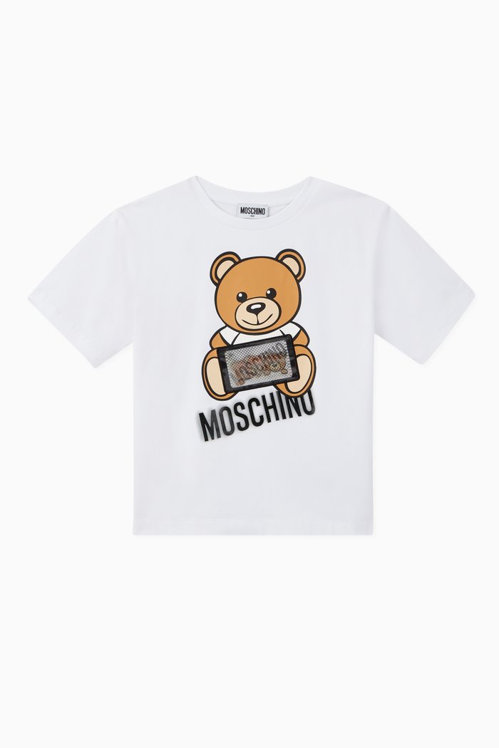 

Holographic Teddy Bear Jersey T-Shirt, White