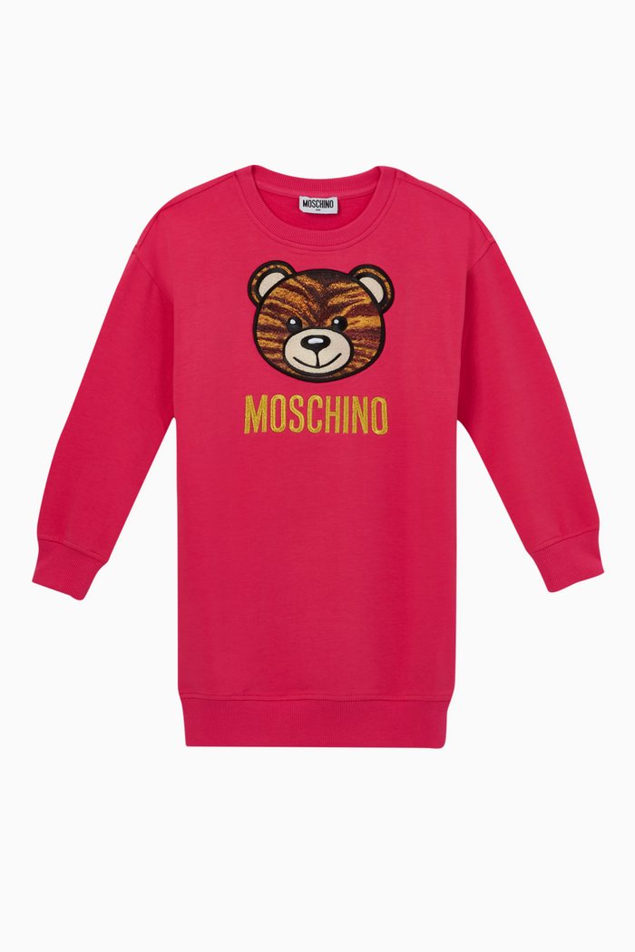 

Tiger Bear Sweatshirt Dress, Pink