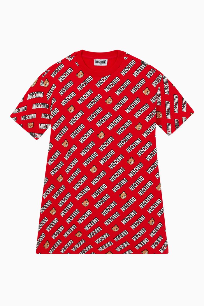 

Bear Logo Sweatshirt Dress, Red