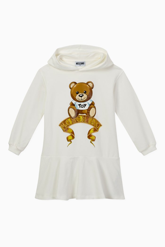 

Bear Logo Hooded Dress, White