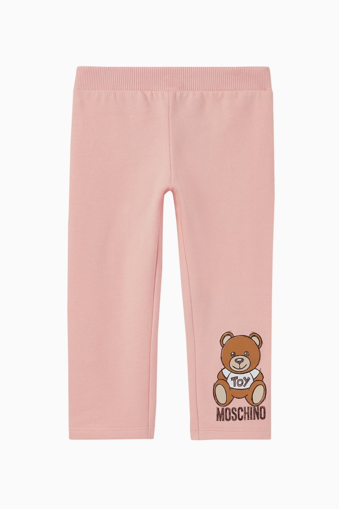 

Bear Print Leggings, Pink