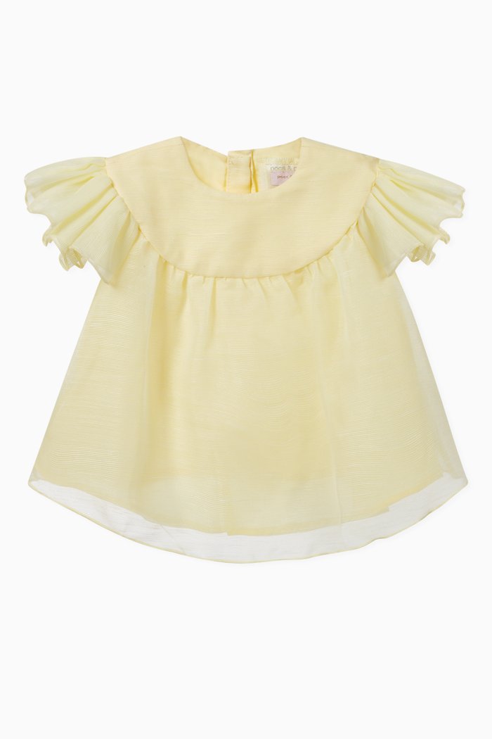 

Frill Embroidered Dress, Yellow